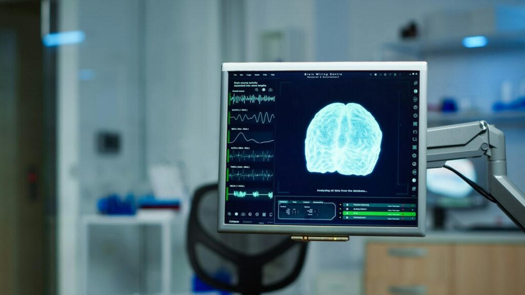 Interior of empty science laboratory for neurological treatment