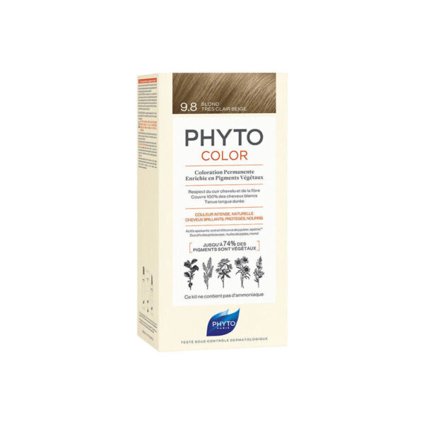 PHYTO COLORACIÓN 9.8 RUBIO MUY CLARO BEIGE