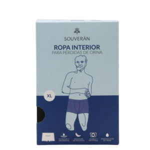 SOUVERAN INCONTINENCIA HOMBRE - BOXER  TALLA XXL COLOR NEGRO/ ROPA INTERIOR PARA PÉRDIDAS DE ORINA