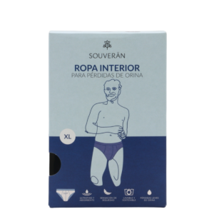 SOUVERAN INCONTINENCIA HOMBRE - SLIP  TALLA XXL COLOR NEGRO/ ROPA INTERIOR PARA PÉRDIDAS DE ORINA